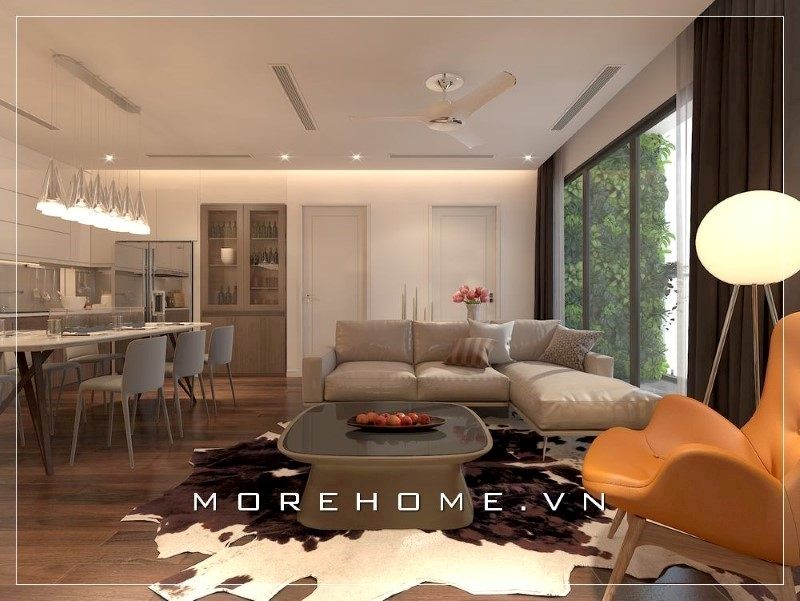 Kiểu dáng thiết kế tinh tế của chiếc bàn trà giúp tạo nên một không gian ấn tượng và thoải mái khi bước vào căn phòng.